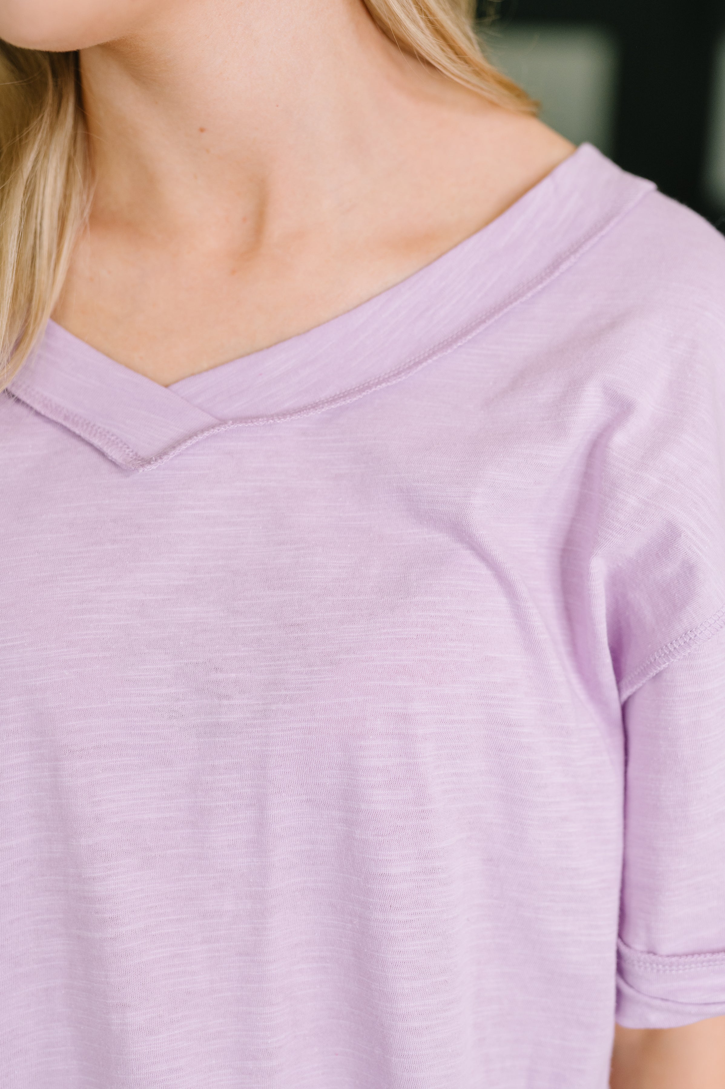 Thanks To You Relaxed Cotton Tee in Lilac