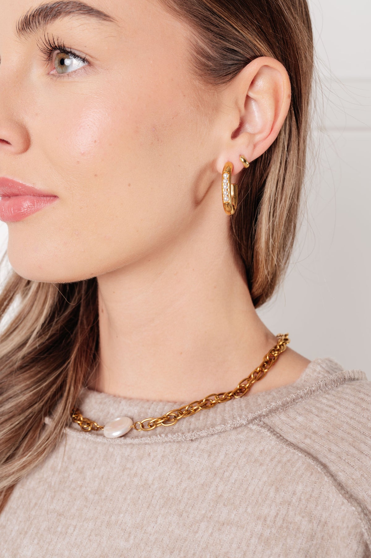 Gift For Her A Pearl Of Advice Hypoallergenic Jewelry Bundle in 18k Gold Plated Stainless Steel