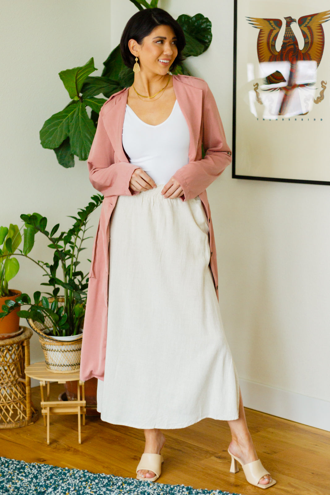 Homesteading Linen Maxi Skirt in Sourdough