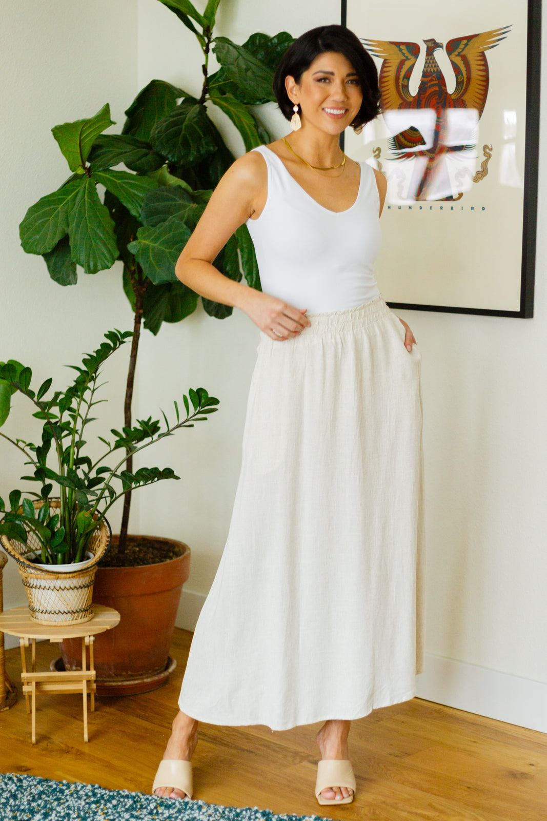 Homesteading Linen Maxi Skirt in Sourdough