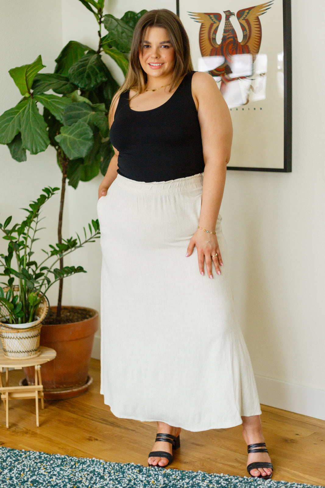 Homesteading Linen Maxi Skirt in Sourdough