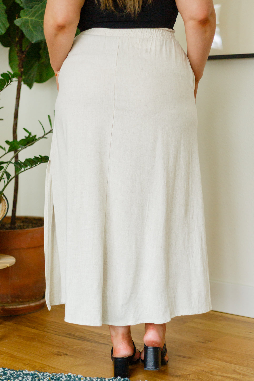 Homesteading Linen Maxi Skirt in Sourdough
