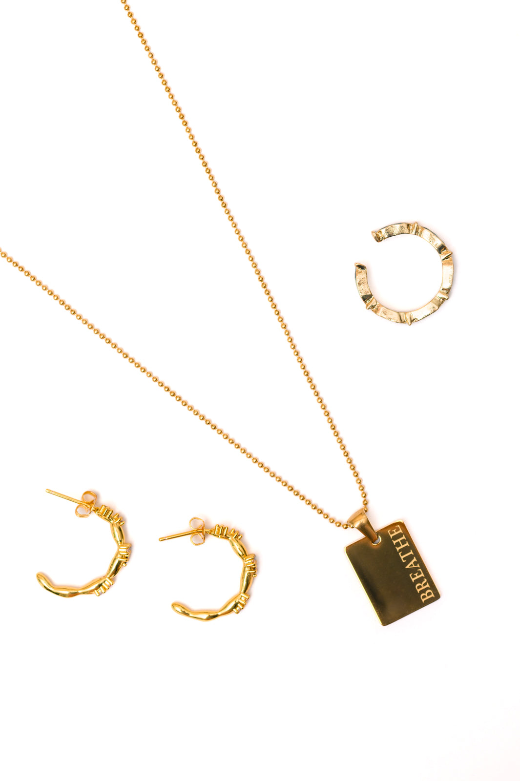 Breath Hypoallergenic Jewelry Bundle in 18k Gold