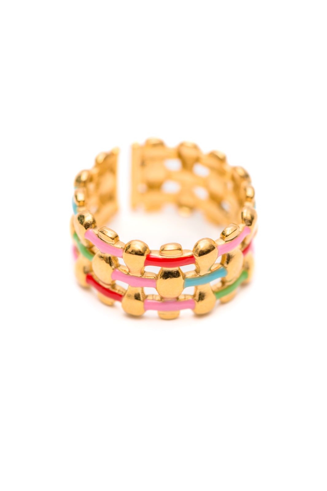 Woven in Color Ring 18K Gold Plated Stainless Steel