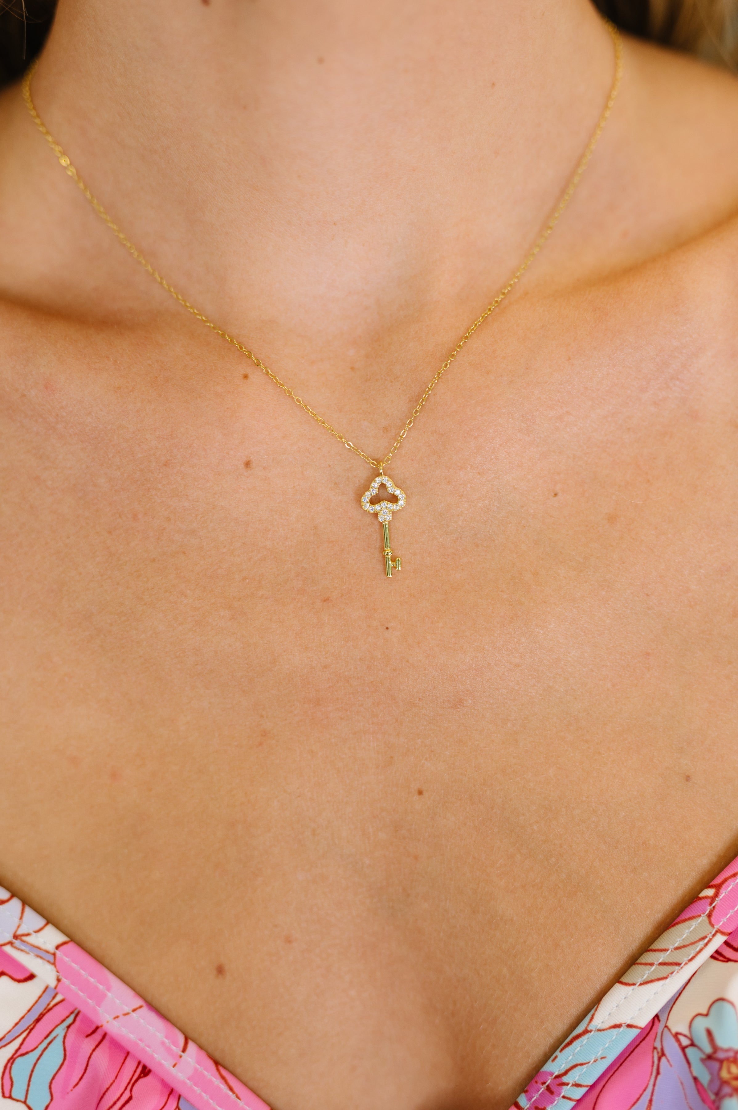 You Hold The Key Necklace Gold Plated 925 Silver