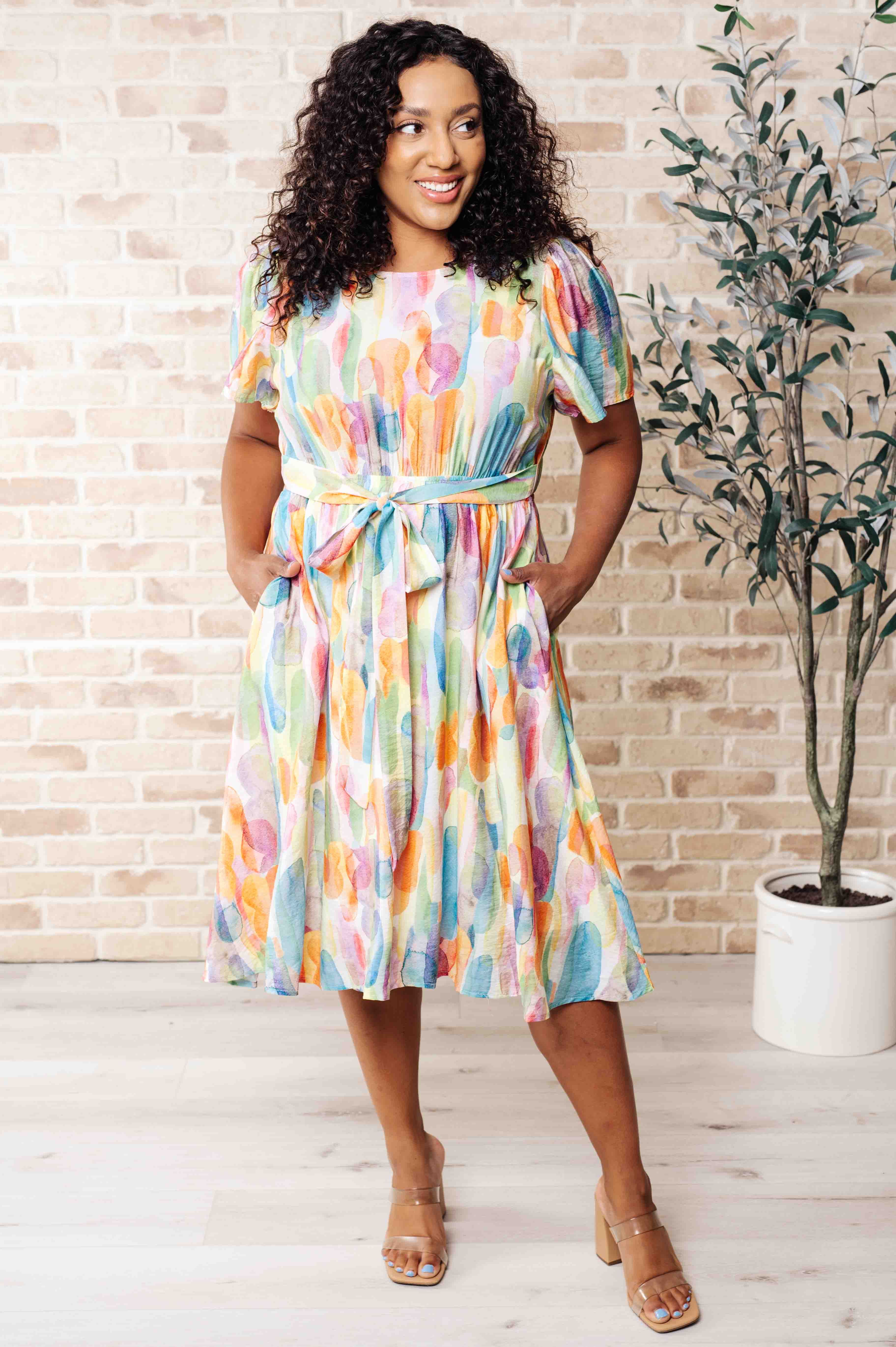 Easter Egg Pastel Round Neck Dress