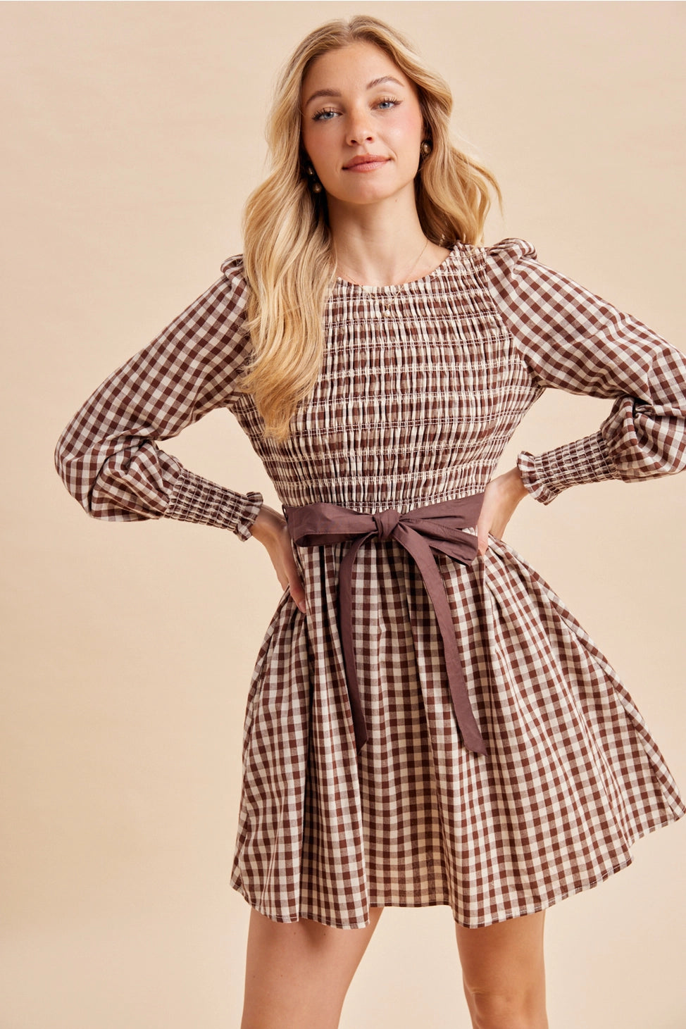 Cider Season Gingham Cotton Dress