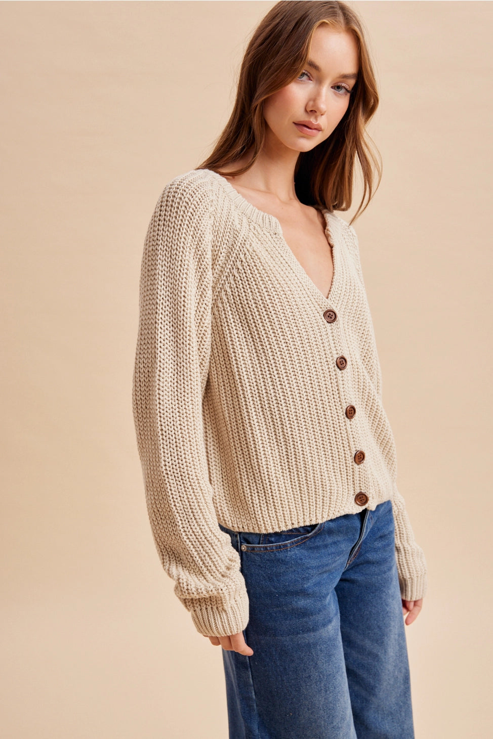 Autumn Harvest Chunky Knit Cotton Cardigan