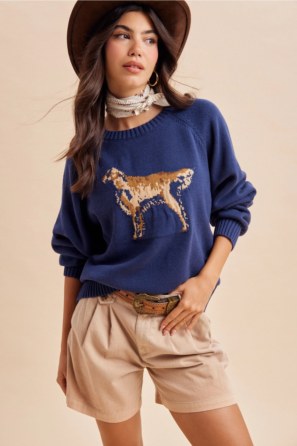 Dog Mom Cozy Knit Sweater In Classic Navy