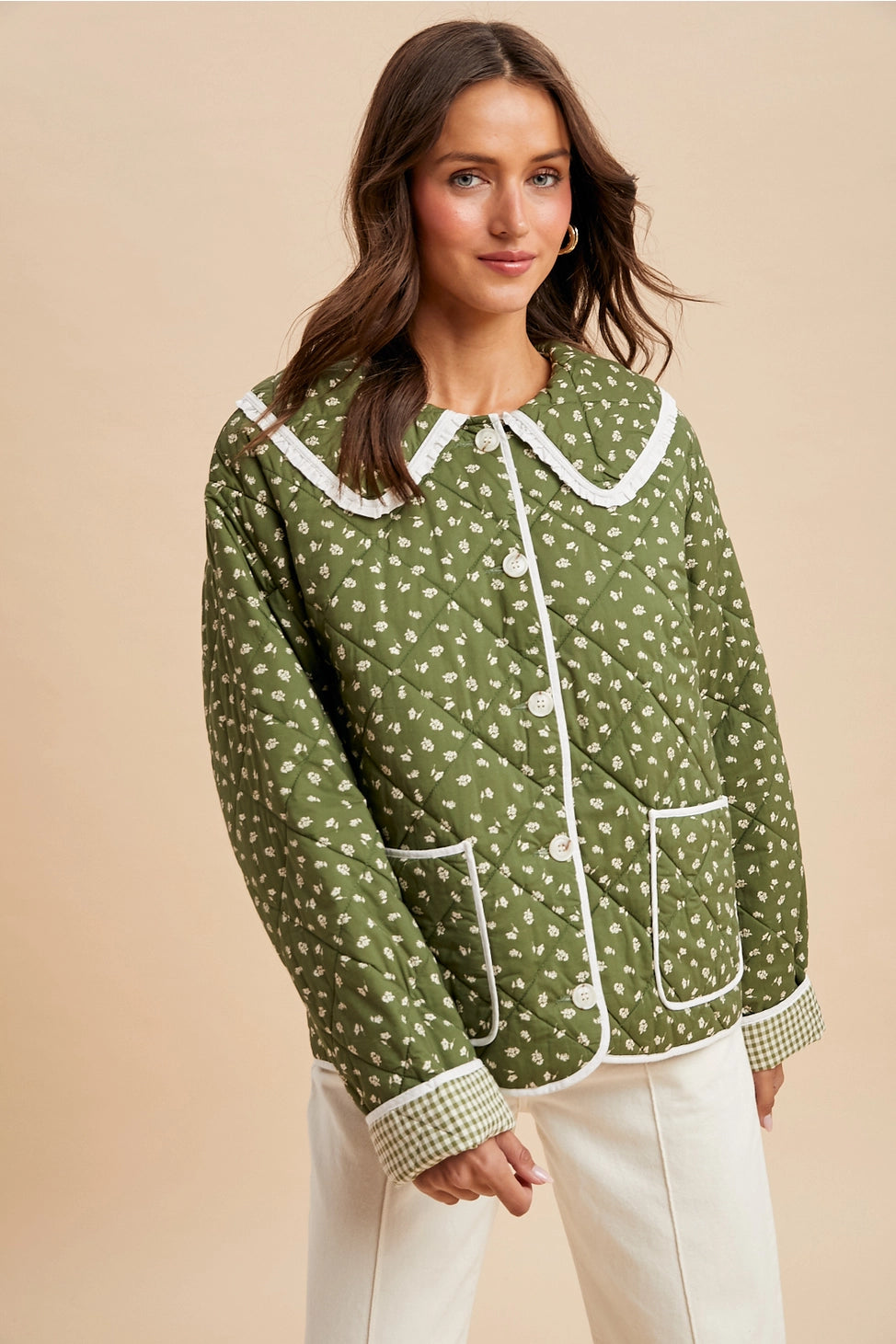 Heirloom Quilted Cotton Puffer Jacket In Pine