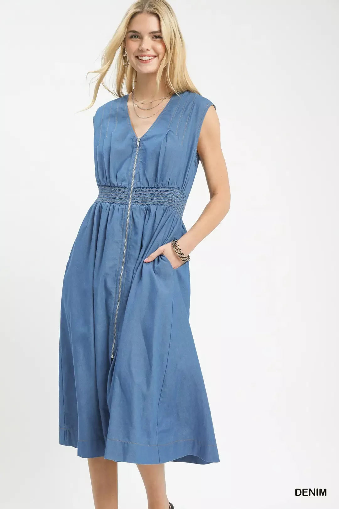 denim dress wrap Denim Daydream Midi Dress Denim / S
