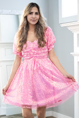 Pink Swifty Sequin Dress Lover Era  (SIZE SMALL LEFT)