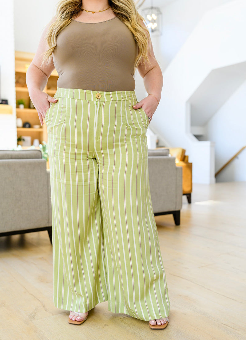 Never Underrated Striped Wide Leg Trouser Pants