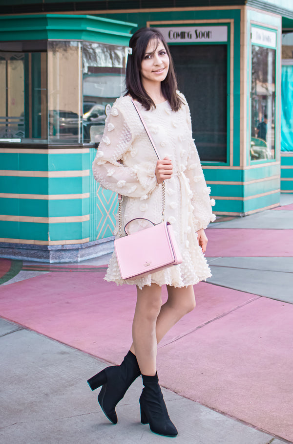 Pom Pom Ruffle Dress & The Pastel Tower Theater Aesthetic