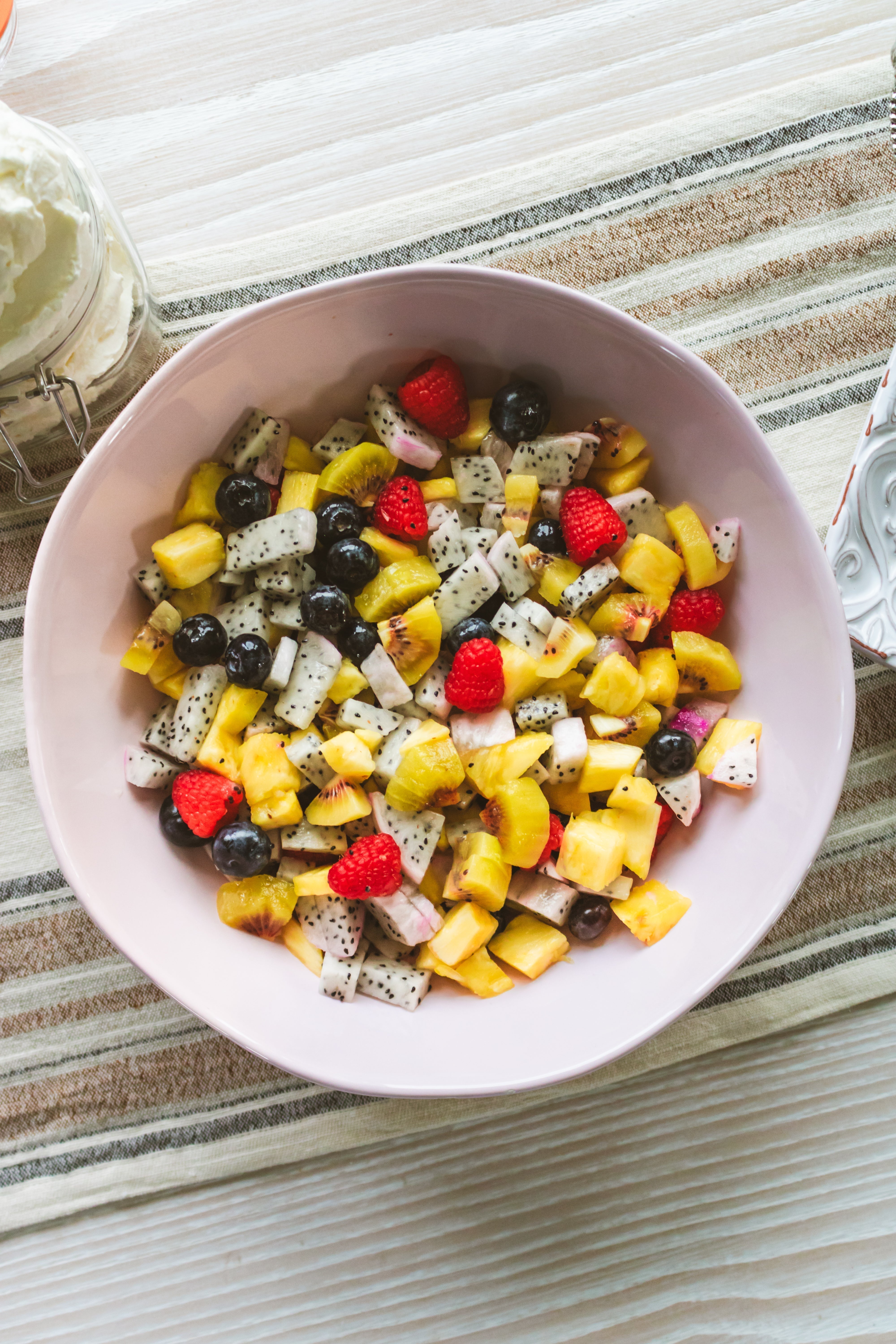 Pineapple Fruit Salad With Fluffy Whipped Cream
