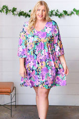 Purple Floral Dress -SALE-