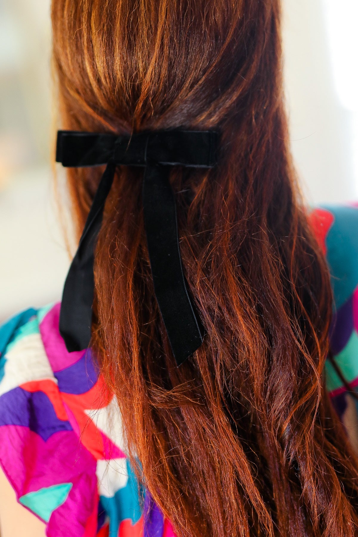 Black Velvet Clip-On Double Coquette Bow