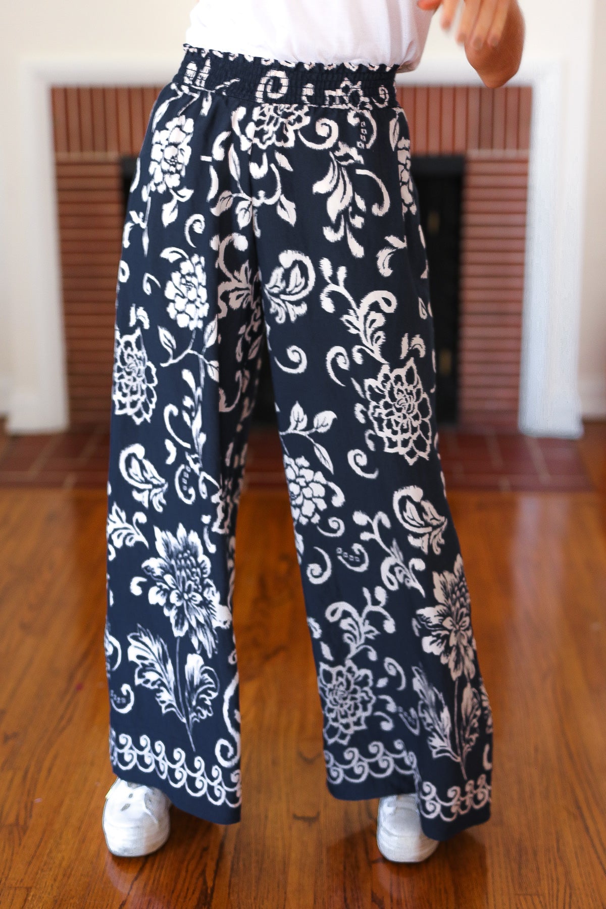 You Got This Black Paisley Floral Smocked Waist Palazzo Pants