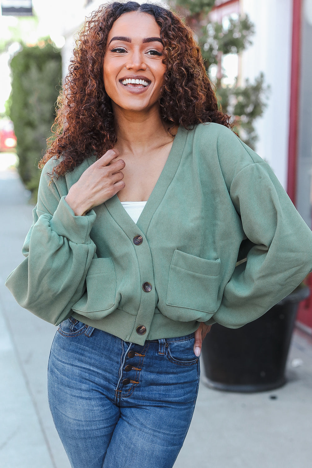 Weekend Ready Lime Green Boyfriend Button Down Cropped Jacket