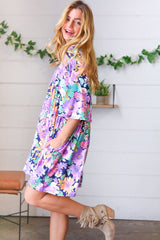 Purple Floral Dress -SALE-