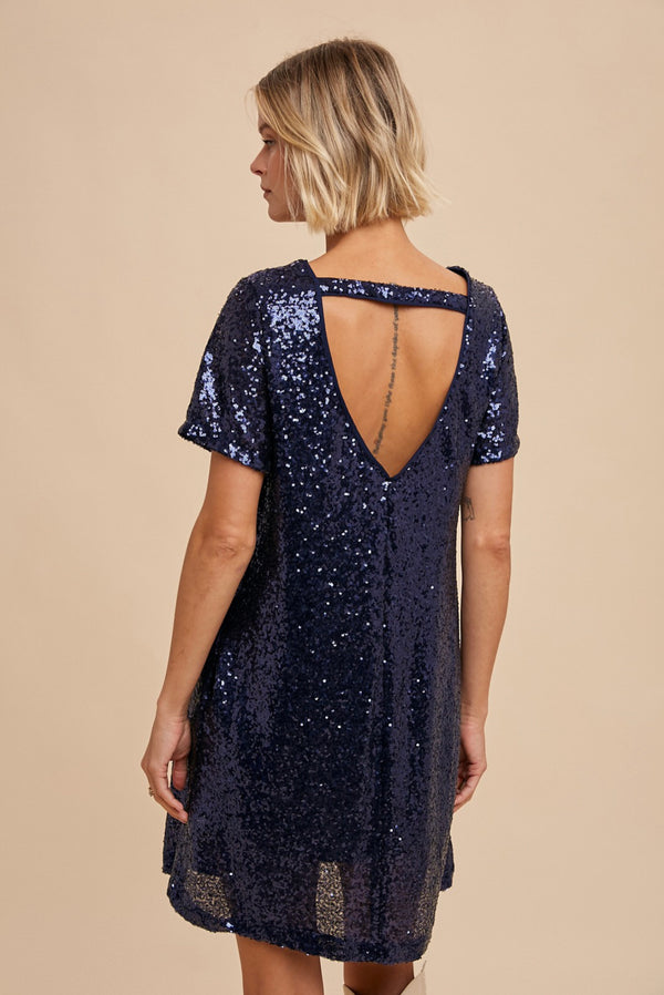 Midnight Blue Sequin Dress