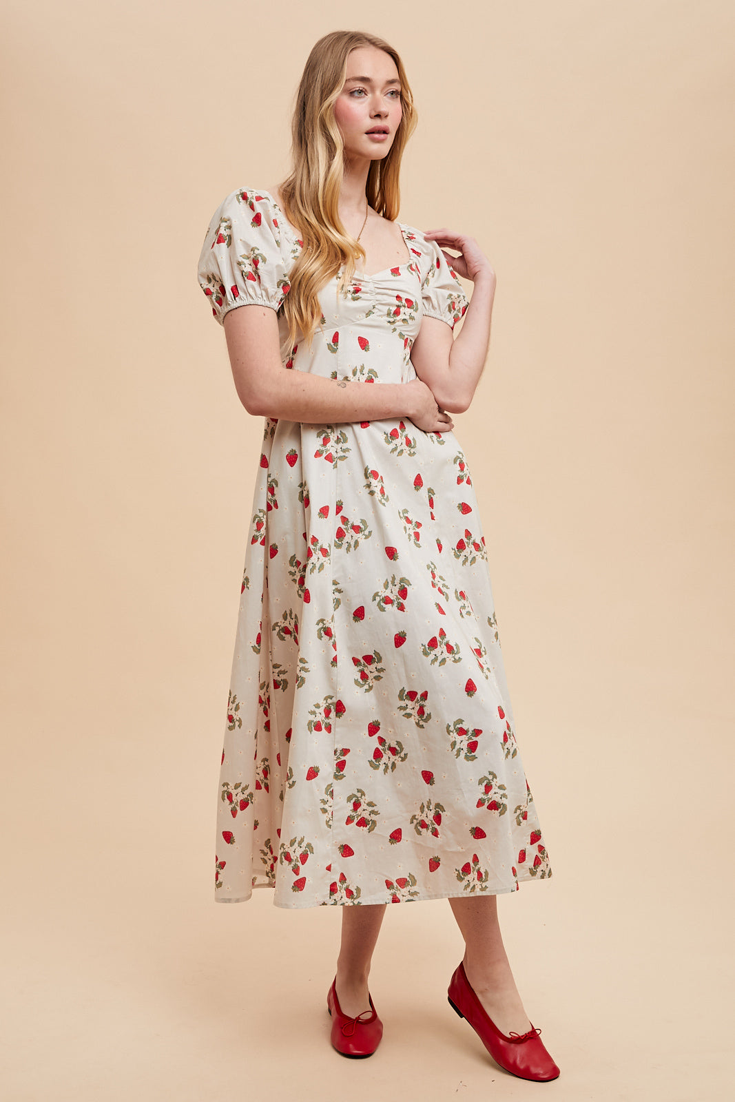 Strawberry Dress In 100 Cotton