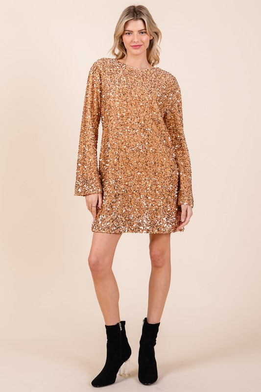 Swifty Sequin Coquette Bow Mini Dress