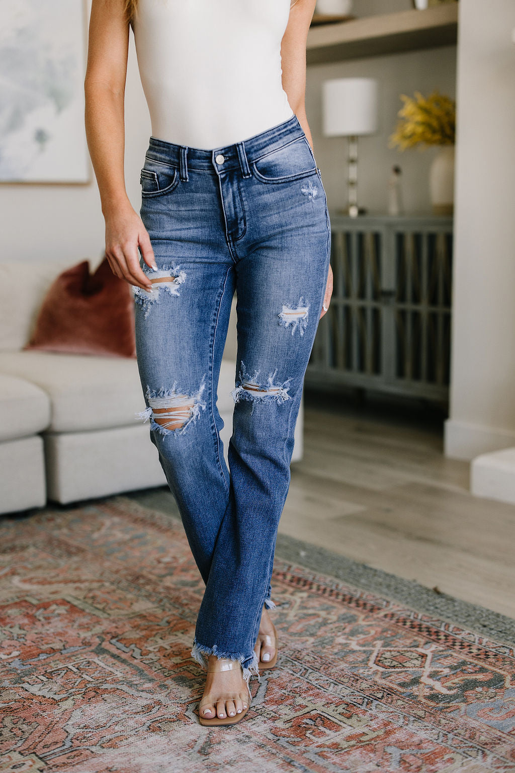 Judy Blue O'Hara Destroyed Straight Jeans