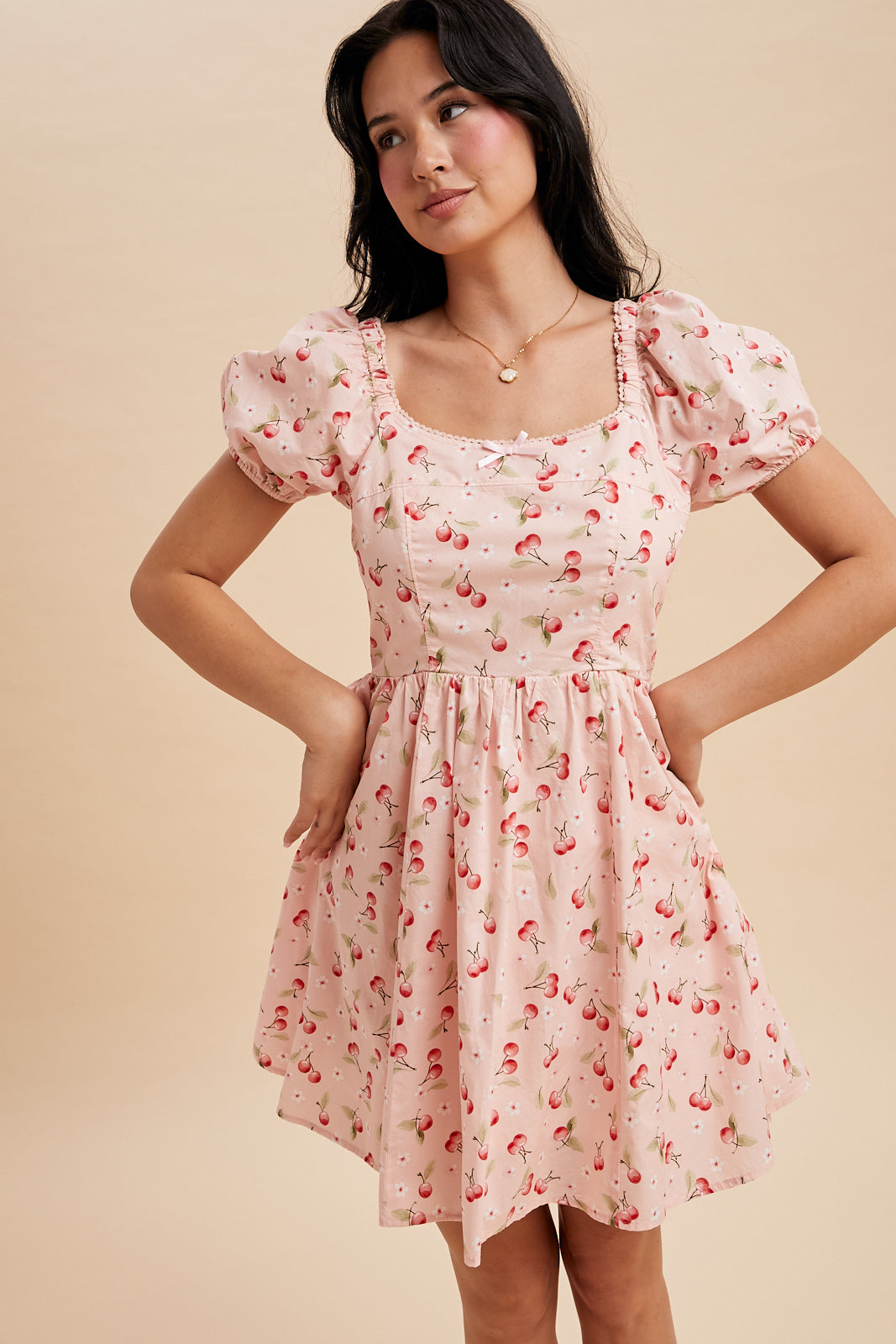 Pink Cherry Cotton Dress