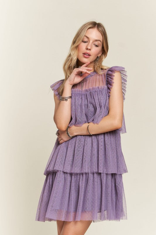 Lovely In Lavender Ruffle Tulle Dress