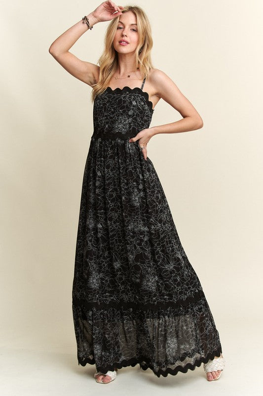 Midnight Bloom Maxi Dress