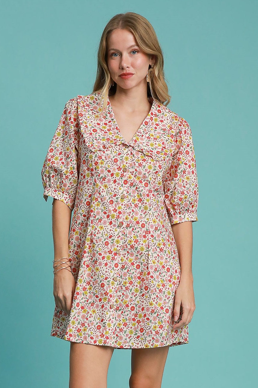 Love Is A Verb Vintage Floral Dress in Pink