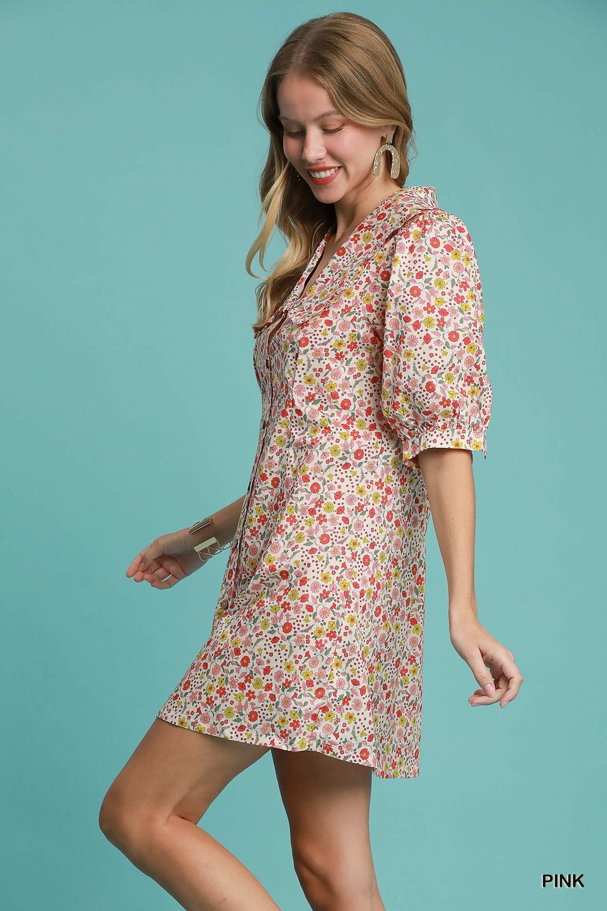 Love Is A Verb Vintage Floral Dress in Pink