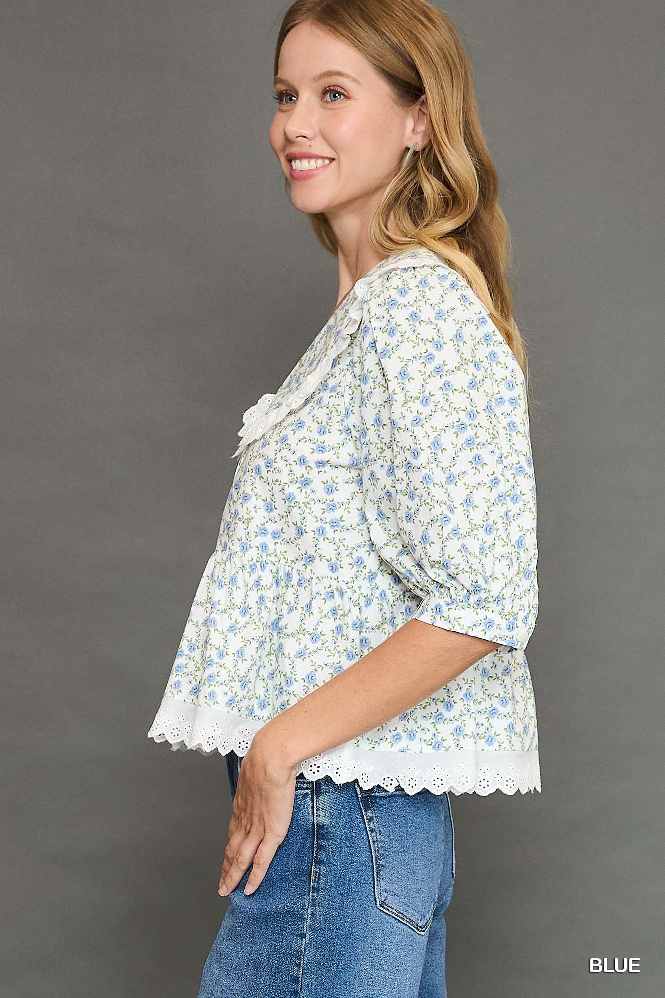 Peter Pan Cotton Ruffle Top  *PREORDER*