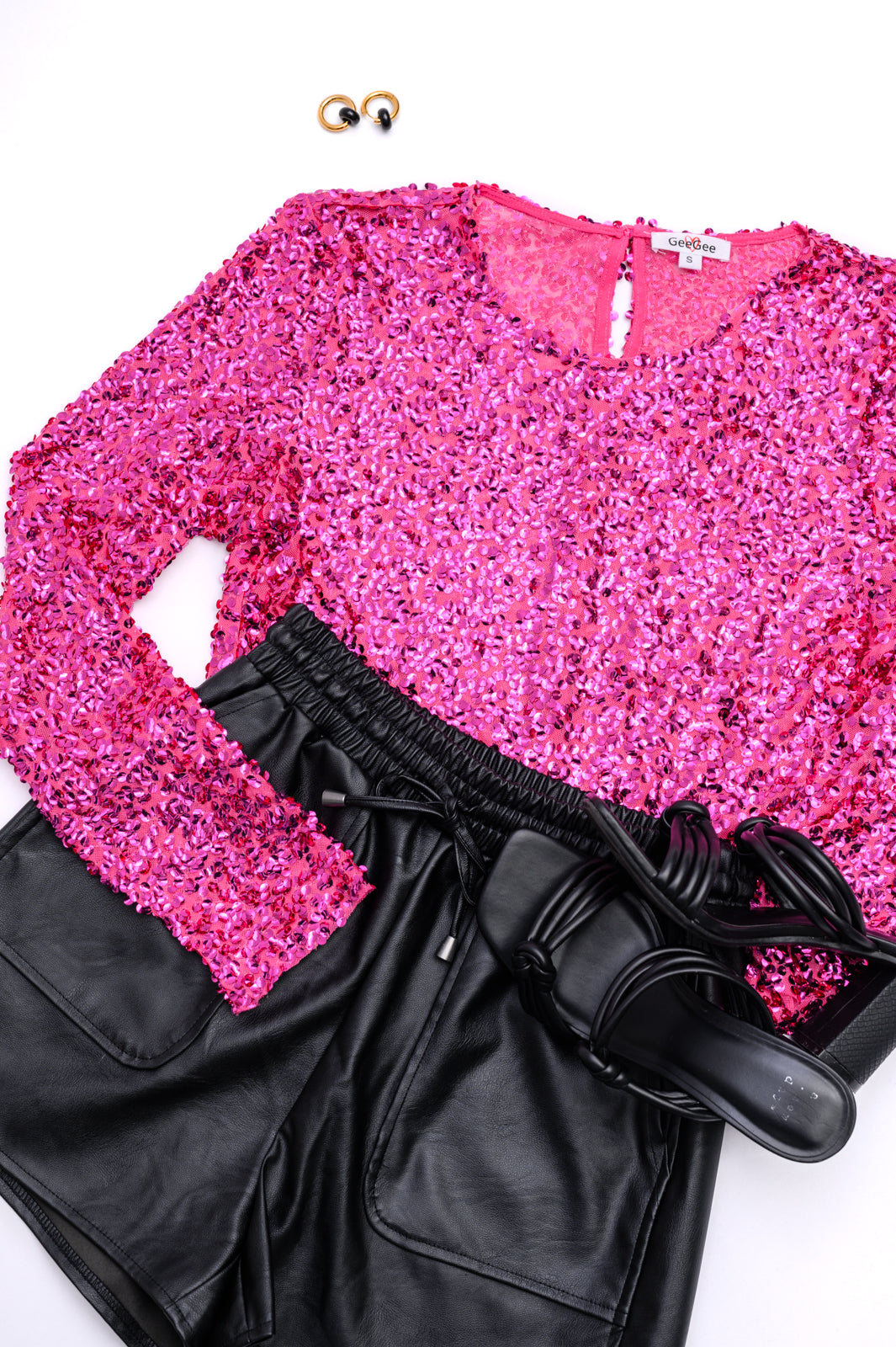 You Found Me Sequin Mesh Top in Fuchsia -SALE- (SIZE 2XL LEFT)