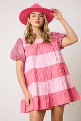 Pink Sequin Shirt Dress In Swifty Sparkle Lover Era