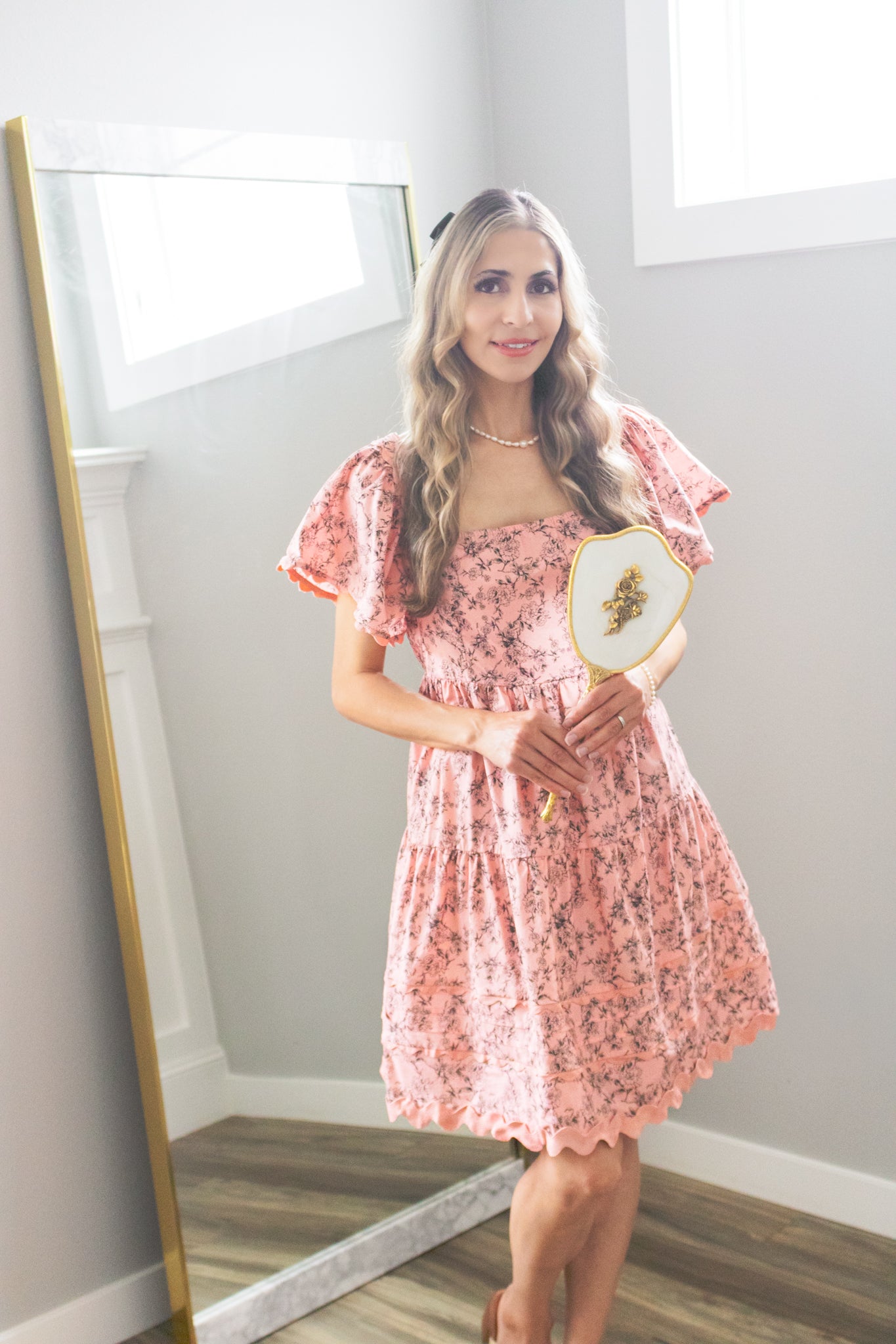 Love Letters Vintage Floral Cotton Dress in Rose