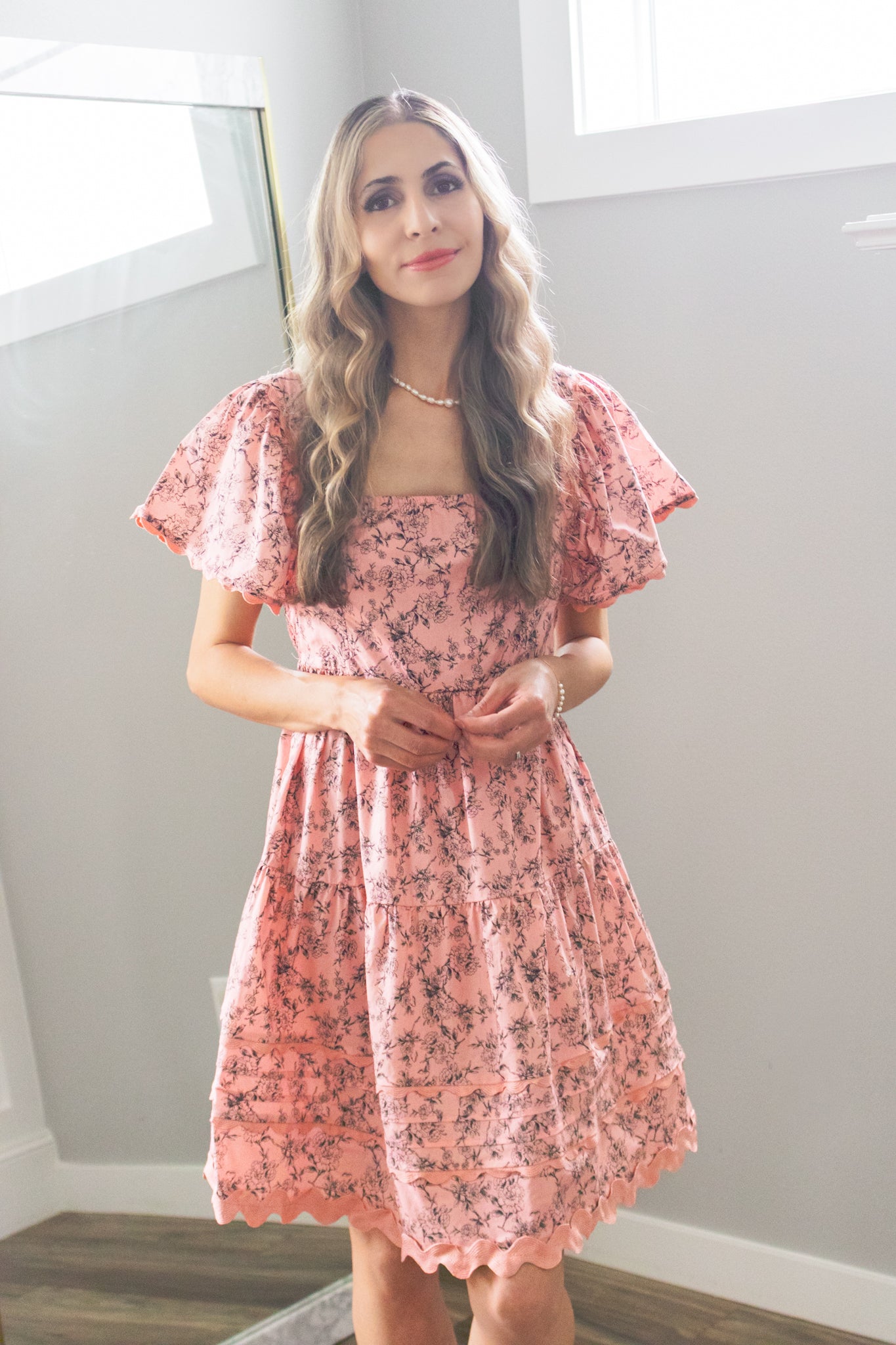 Love Letters Vintage Floral Cotton Dress in Rose