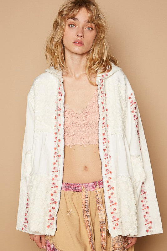 Dreamy Details Embroidered Lace Patchwork Jacket