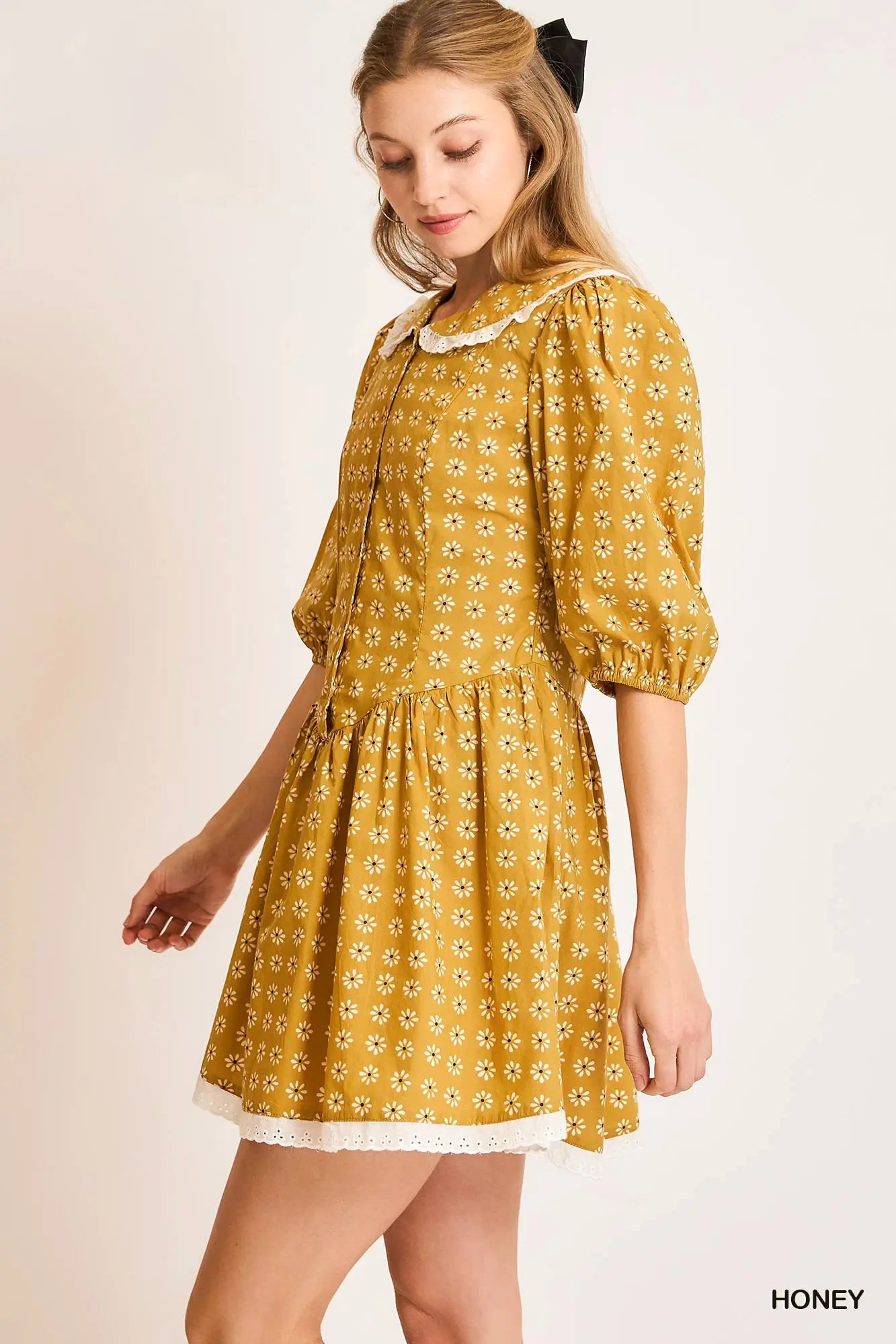 Sweet As Honey Peter Pan Cotton Dress