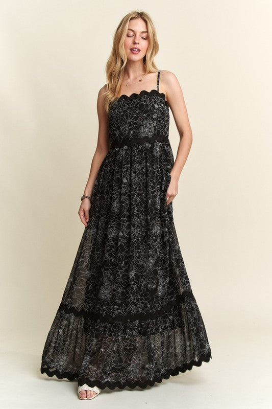 Midnight Bloom Maxi Dress