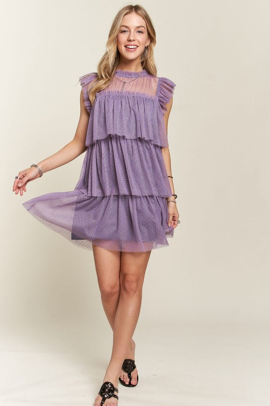 Lovely In Lavender Ruffle Tulle Dress