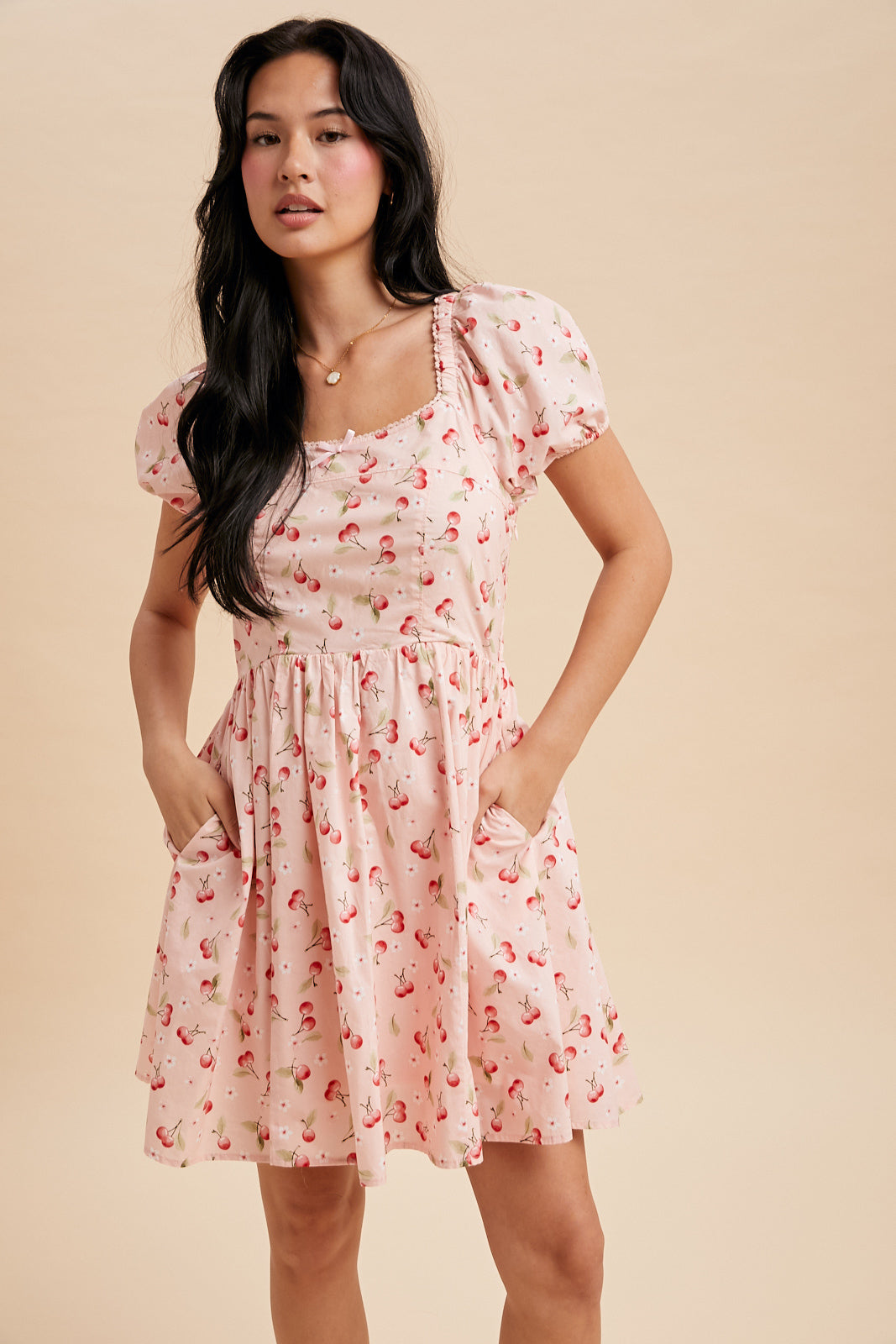 Pink Cherry Cotton Dress