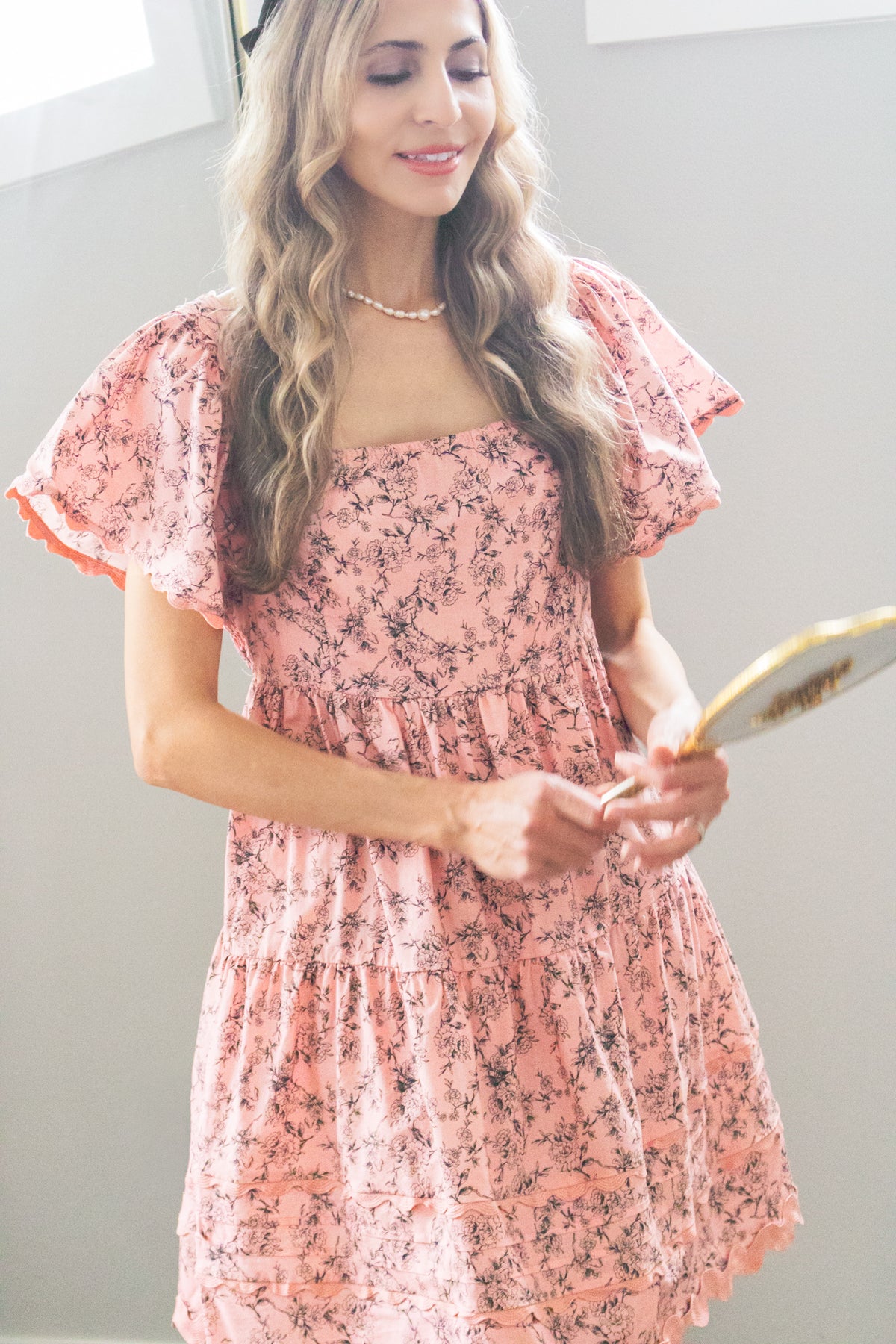 Love Letters Vintage Floral Cotton Dress in Rose