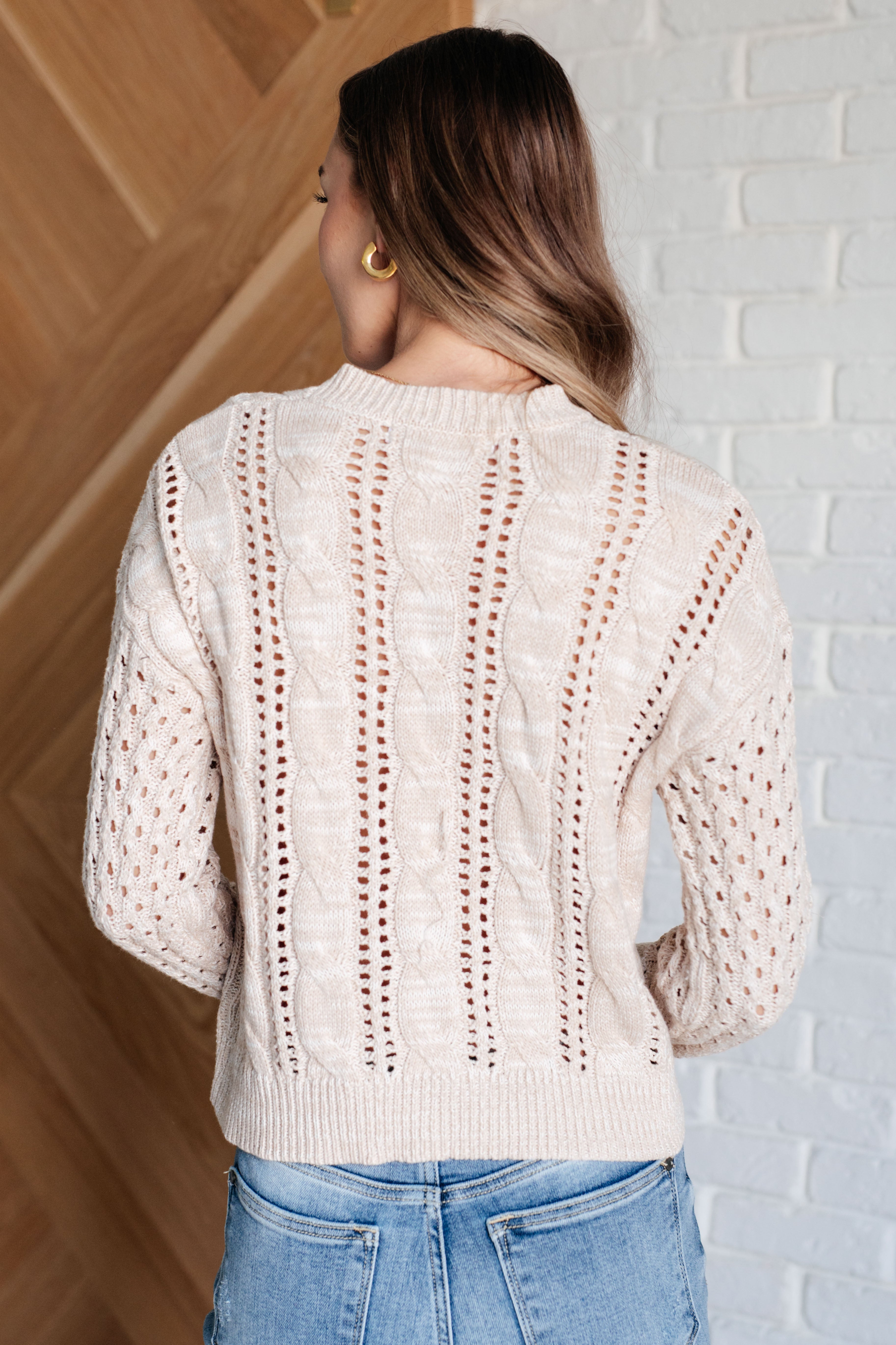 Cable Knit Sweater in Cream