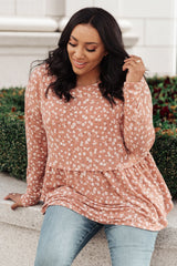All About Flowers Top In Ginger -SALE- (SIZE MEDIUM LEFT)