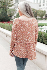 All About Flowers Top In Ginger -SALE- (SIZE MEDIUM LEFT)