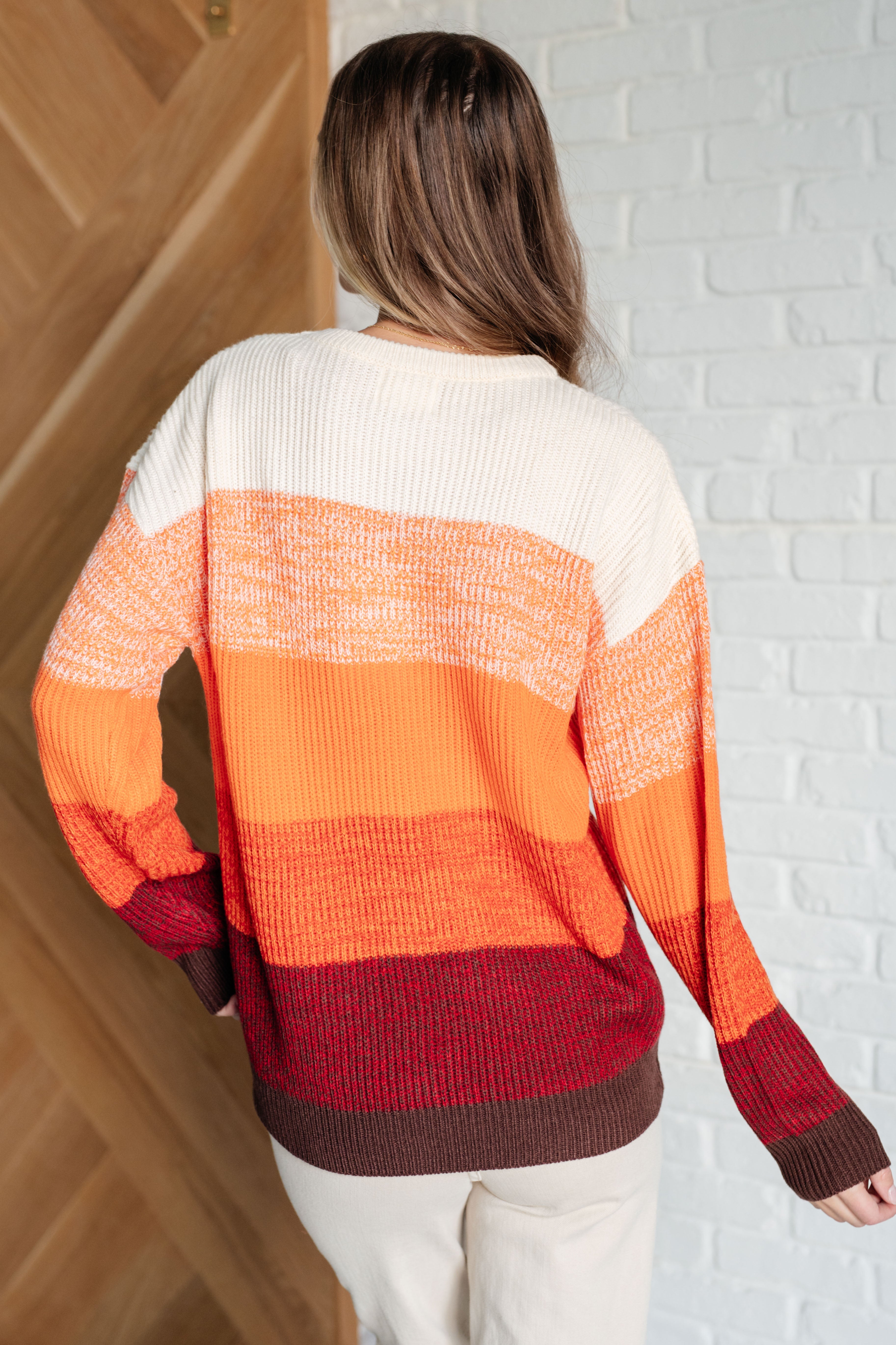 Pumpkin Spice Color Block Sweater