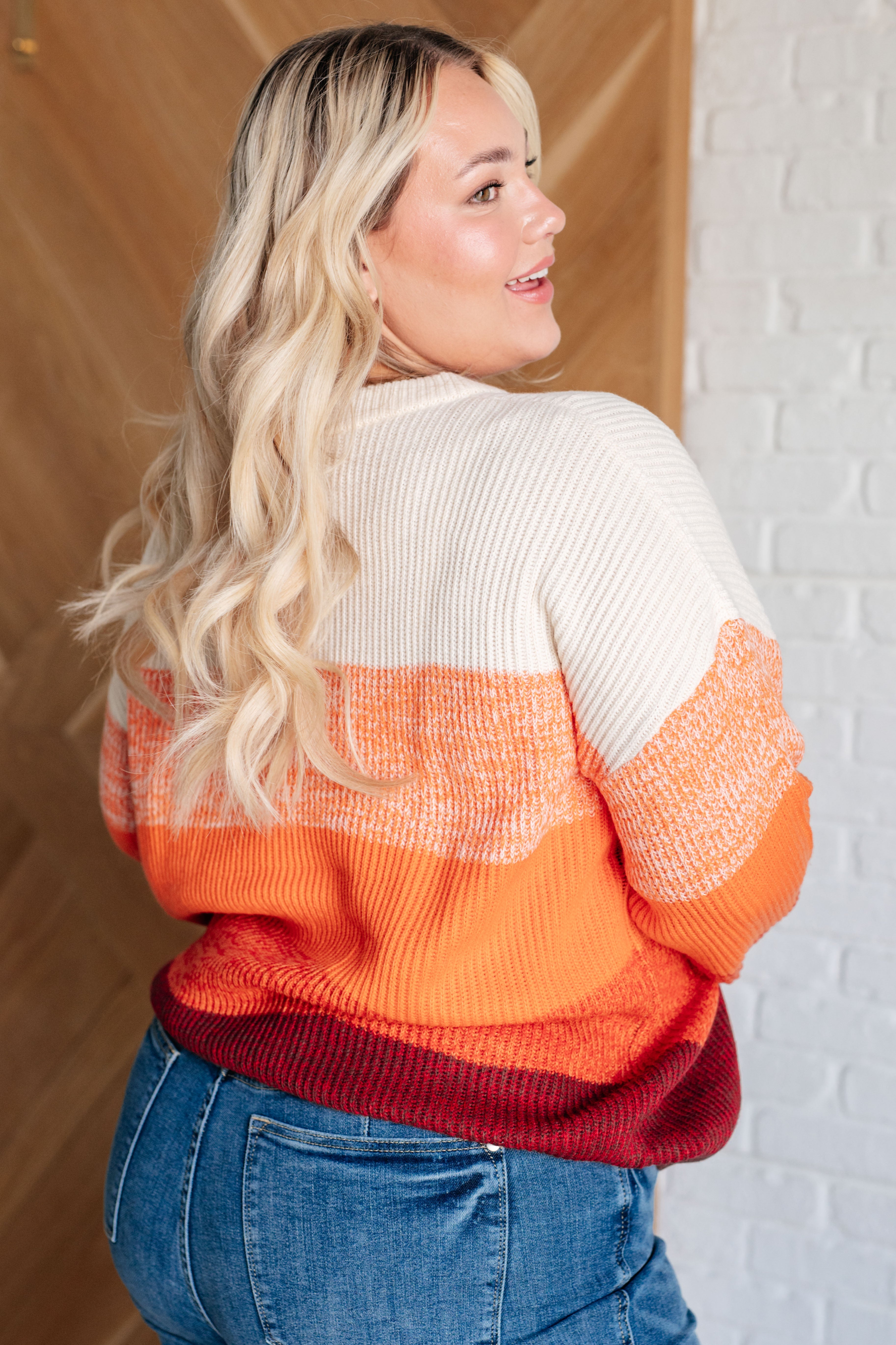 Pumpkin Spice Color Block Sweater