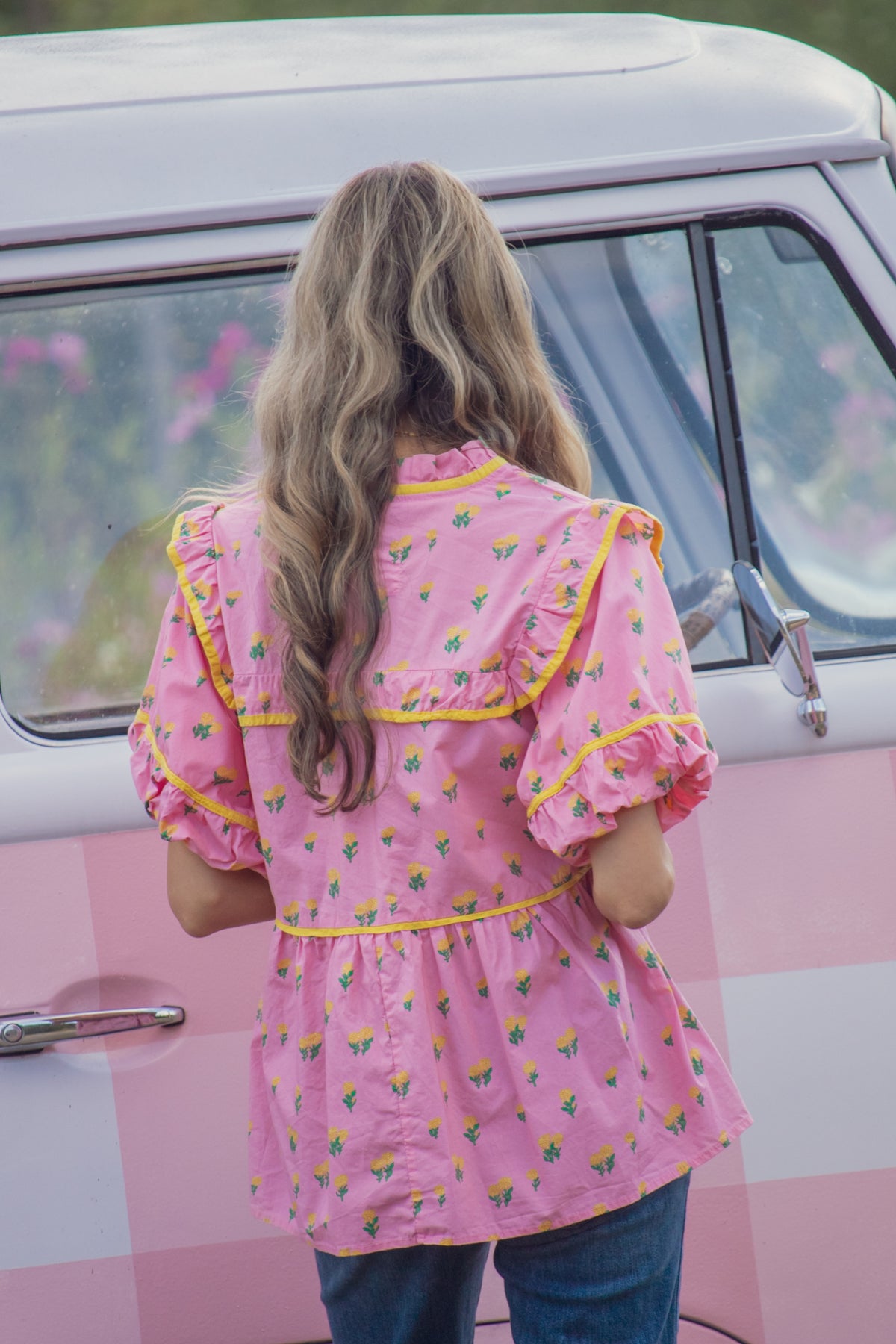 Pink Lemonade Babydoll Floral Blouse